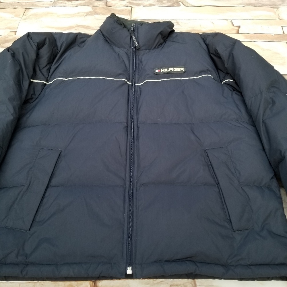 Tommy Hilfiger Navy Blue Puffer Jacket Size Large